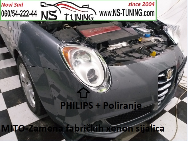 alfa romeo mito xenon far d1s sijalica philips osram zamena ugradnja novi sad ns tuning poliranje farova